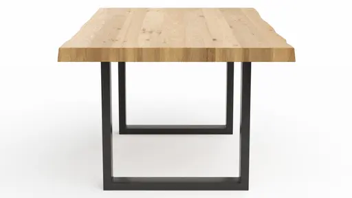 Esstisch Clifton - LB ca. 180x100 cm, Wildeiche massiv, Schwarz verfüllt