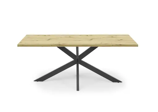 Esstisch - LB ca. 180x90 cm, Asteiche, Schwarz