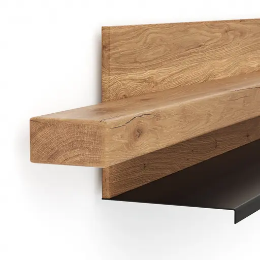 TV-Hängeelement Blackpool - Eiche massiv, Metall schwarz