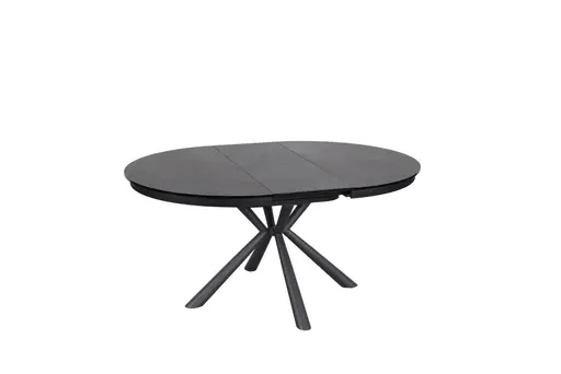 Esstisch MALEKO - ausziehbar, Ø/H ca. 120x76 cm, Glaskeramik, Dunkelgrau