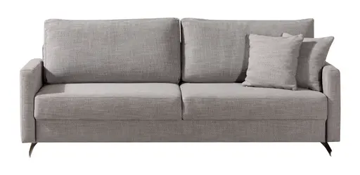 Querschläfer - Schlaffunktion mit Bettkasten (manuell), Flachgewebe, Grau