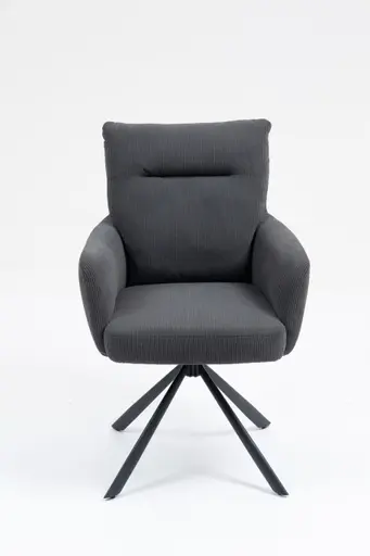 Armlehnstuhl - drehbar, Cord, Anthrazit
