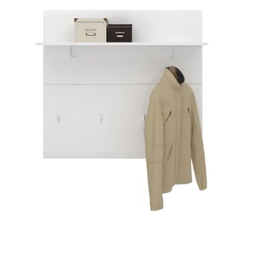 Garderobenpaneel- Weiß, Weiß, Hochglanz