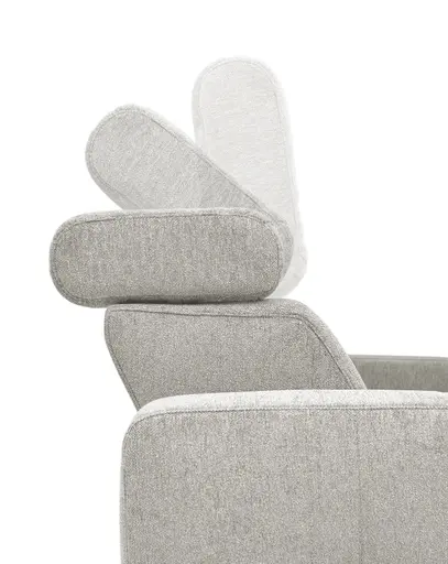 Ecksofa JANKO - 1-Sitzer mit Longchair rechts, Relaxfunktion motorisch, Stoff, Beige