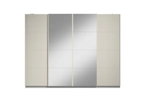 Schwebetürenschrank RIKK- B ca. 271 cm, Champagner, Spiegel