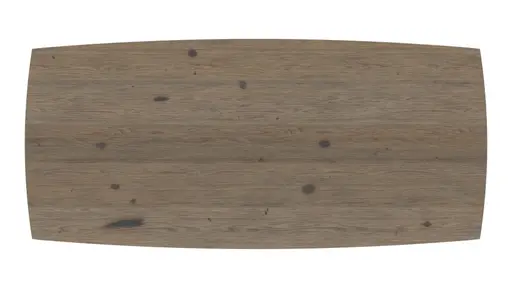 Esstisch 3100 - LB ca. 220x100 cm, Asteiche massiv, Geräuchert, Bianco, Stahlwange, Schwarz