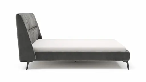 Polsterbett Alvito - Liegefläche ca. 180 x 200 cm, Stoff, Dunkelgrau