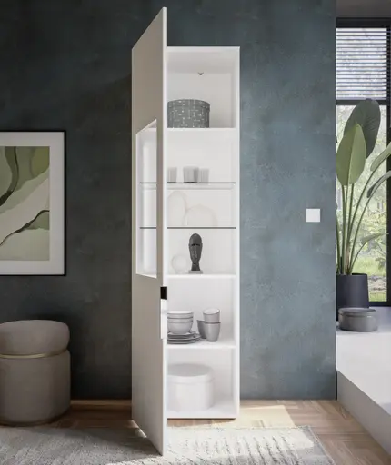 Vitrine - inkl.LED-Beleuchtung, Weiß