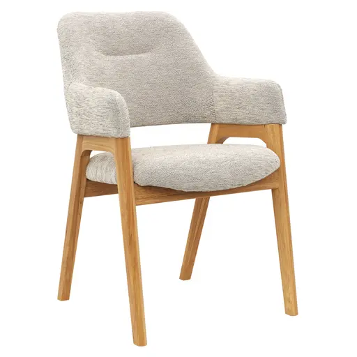 Armlehnstuhl Flore 1 - Stoff, Creme