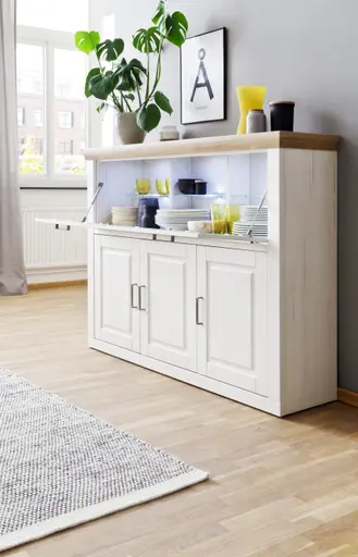Highboard - mit Beleuchtung, Pinie Nachbildung