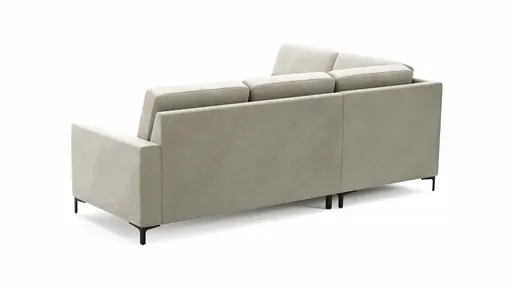 Ecksofa Merlos H. - Ecke links mit 2,5-Sitzer rechts, Stoff, Natur