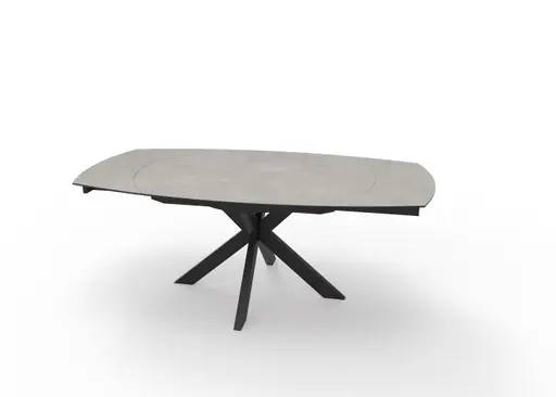 Esstisch MEGGIE - ausziehbar, LB ca. 130x100 cm, Glaskeramik, Grau