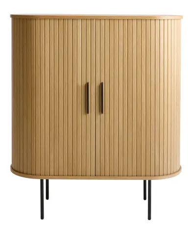 Highboard - B ca. 100 cm, Eiche Furnier, Natur