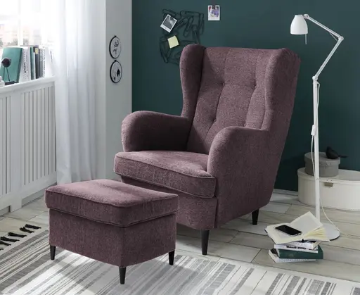 Sessel - Webstoff, Aubergine