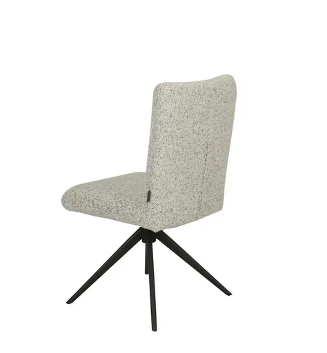 Stuhl MYLENE - drehbar, Stoff, Schwarz-Weiß