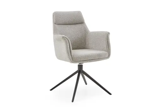 Armlehnstuhl Carva - drehbar, Stoff, Taupe