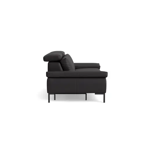 Sofa Braska - 3-Sitzer, inkl. Relaxfunktion (motorisch), Kopfstütze/Armlehne verstellbar, Leder, Anthrazit