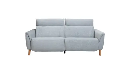 Sofa Nevin - 3-Sitzer, inkl. Relaxfunktion und Kopfteilverstellung (motorisch), Stoff, Silbergrau 