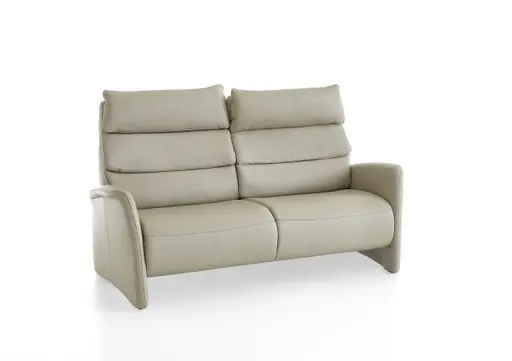 Sofa - 2,5-Sitzer groß, Kopfteil verstellbar, Leder, Perlmutt
