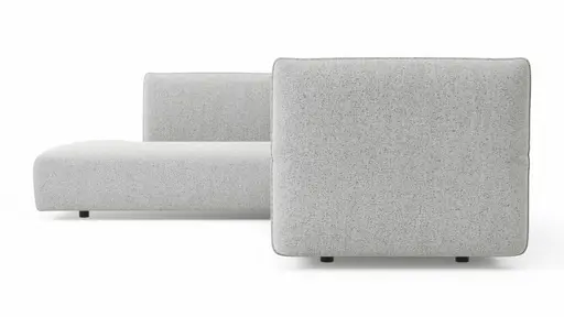 Ecksofa Motone - Ecke links mit 2,5-Sitzer, Stoff, Hellgrau