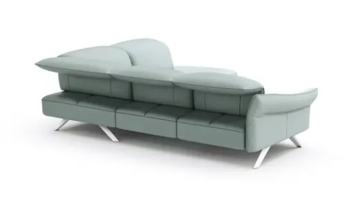 Ecksofa Bormio - 2,5-Sitzer, Ecke rechts, inklusive Kopfteilverstellung, Leder, Jade