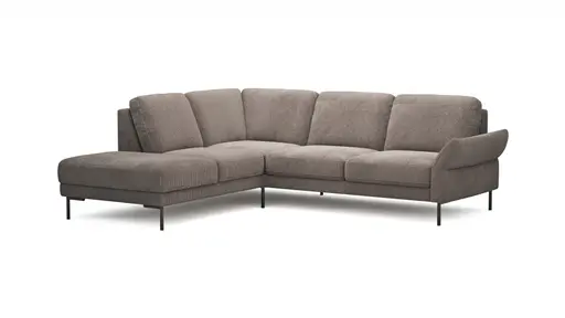 Ecksofa Rockport A - Ecke links mit 2,5-Sitzer rechts, inkl. Armlehne verstellbar, Stoff, Braun