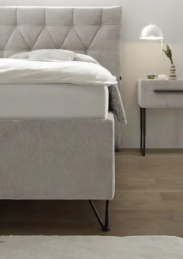 Polsterbett - Liegefläche ca. 180x200 cm, Stoff, Grau