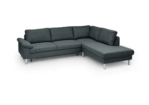 Ecksofa COOL - 2,5-Sitzer mit Ecke rechts, Querschläfer, Stoff, Anthrazit