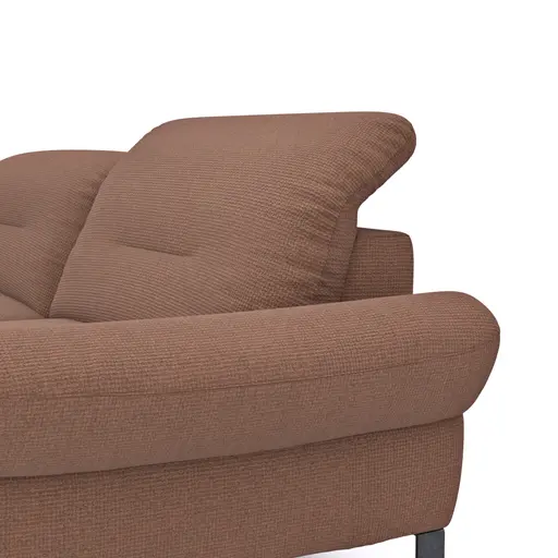 Ecksofa David - Longchair links mit 1,5-Sitzer inkl. Kopfstütze/Armlehne verstellbar, Stoff,  Rost