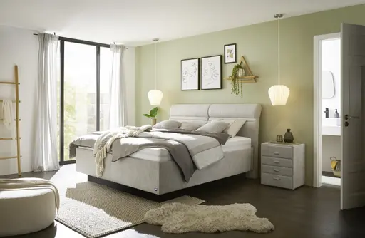 Polsterbett EM Select - mit Lattenrost, ohne Matratzen , Liegefläche ca. 180x200 cm, Stoff, beige