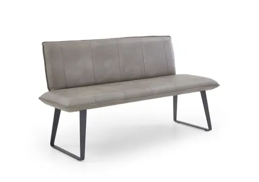 Einzelbank - Leder, Grau