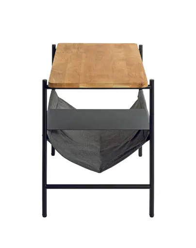 Beistelltisch - LB ca. 60x38 cm, Eiche massiv geölt, Schwarz