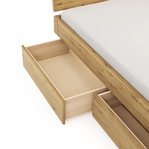 Bettgestell 1660 - Liegefläche ca. 180x200 cm, Wildeiche massiv, geölt