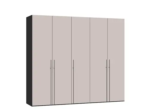 Drehtürenschrank JOIN IT- B ca. 252 cm., Schwarz, Glas, Rose