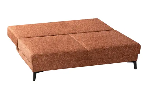 Querschläfer - Schlaffunktion mit Bettkasten, Stoff, Terracotta