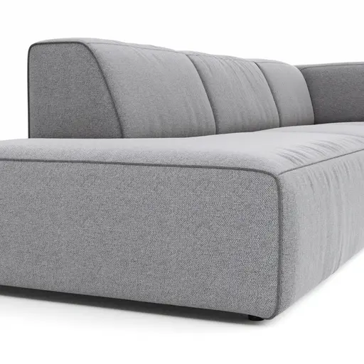 Ecksofa Elementos - Abschlusselement mit 1-Sitzer und Ecke rechts, Stoff, Grau