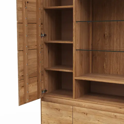 Vitrine Hillsboro - Wildeiche natur, geölt