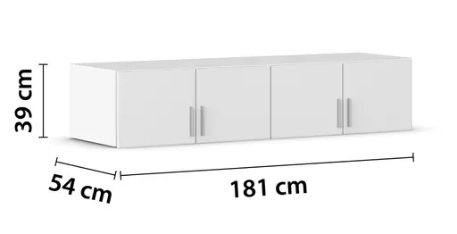 Schrankaufstaz REXY MATT- B ca. 181 cm, Weiß
