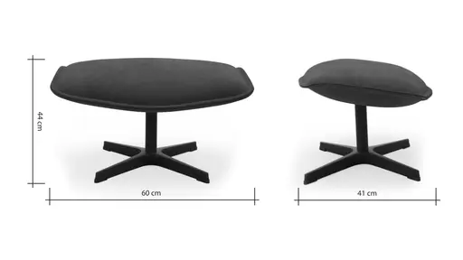 Hocker Helge - Stoff, Dunkelgrau