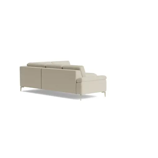 Ecksofa Aracena - 2,5-Sitzer mit Rundecke und Abschlussteil rechts, Stoff, Natur