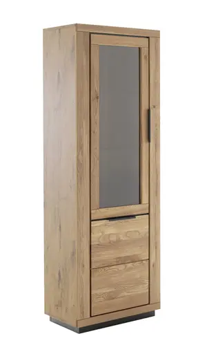 Vitrine - B ca. 72 cm, Wildeiche massiv geölt