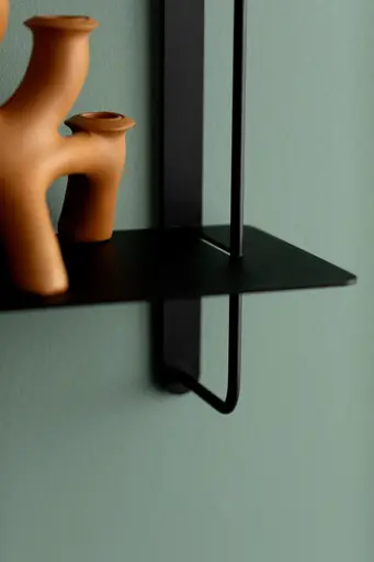 Wandregal Dagny - BHT ca. 60x146x18 cm, Metall, Schwarz