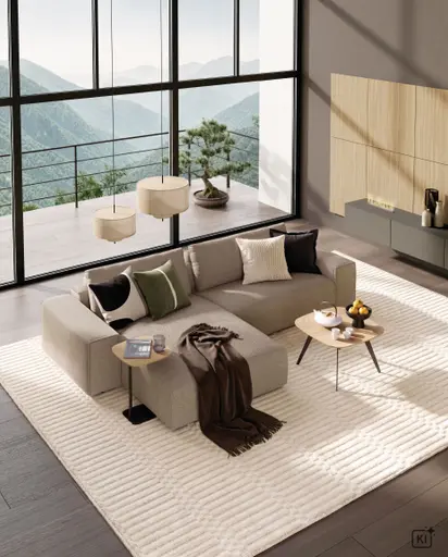 Couchtisch Volaris U - BHT ca. 50x40x50 cm, Eiche massiv, Bianco 