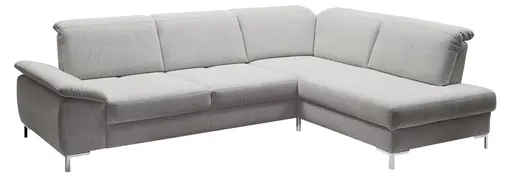 Ecksofa - 2-Sitzer mit Ecke rechts, Sitztiefe verstellbar, Stoff, Natur