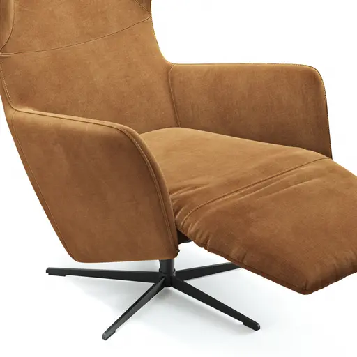 Relaxsessel Clemens - Größe M, inkl. Relaxfunktion (motorisch), Kopfstütze, Stoff,  Gold