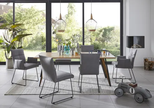 Stuhl Dinner - Stoff, Grau