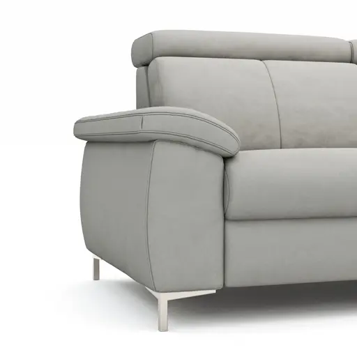 Ecksofa Cornella - 2-Sitzer mit Ecke rechts, Stoff, Hellgrau