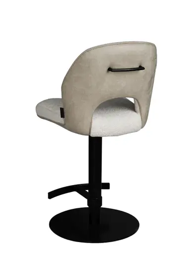 Barhocker MAILE - drehbar, höhenverstellbar, Stoff, Creme