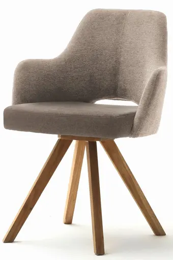 Schalenstuhl MIXIE - Rückstellfunktion, Stoff, Cappuccino