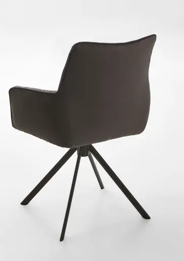 Armlehnenstuhl - Stoff, Braun-Graphit, drehbar, neigbar und schwenkbar